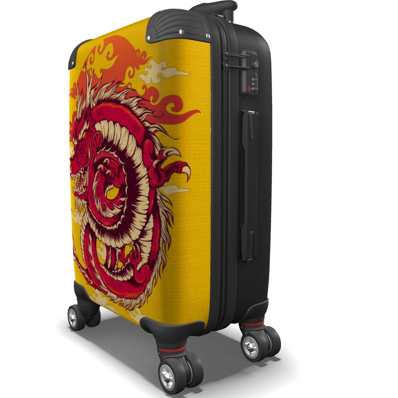 Red Dragon with Yellow Background Suitcase - Main Image