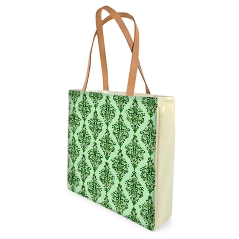 Green Paisley Pattern Beach Bag
