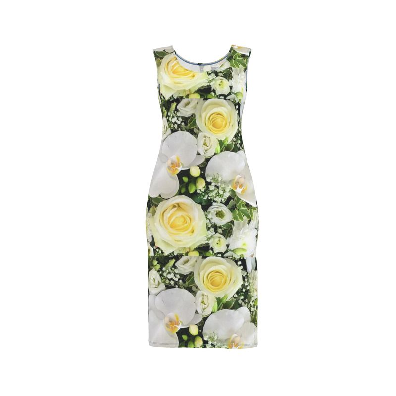 white flower bodycon dress Tropical Zebra Print Silk Dress