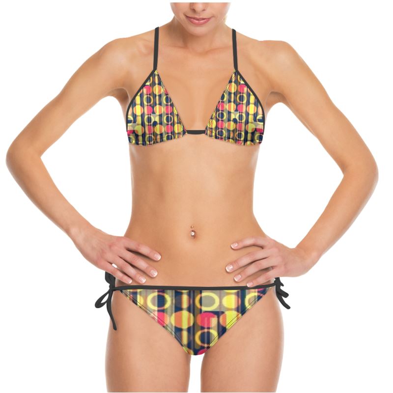Retro Circle yellow Bikini