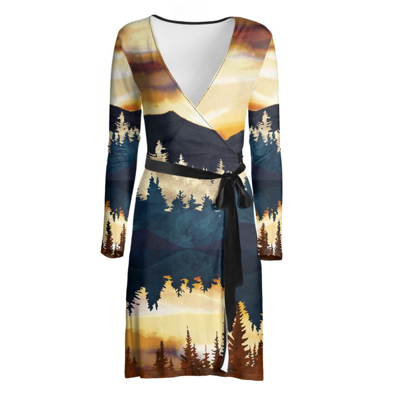Fall Sunset Wrap Dress by Spacefrogdesigns Fall Sunset Wrap Dress by Spacefrogdesigns
