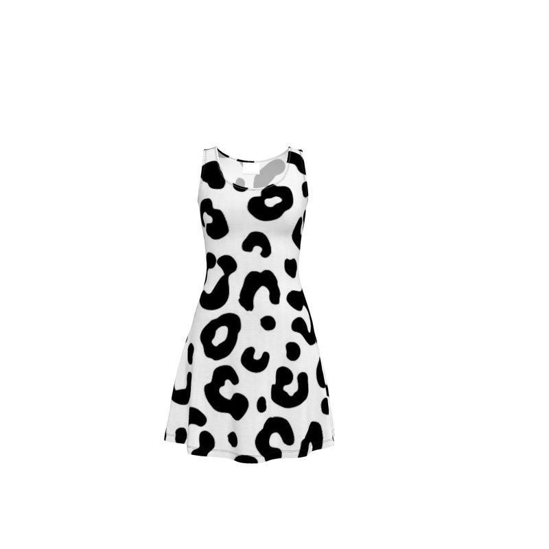 cheetah skater dress boohoo Women's Chiffon Leopard Print Puff Sleeve Milkmaid Skater Dress