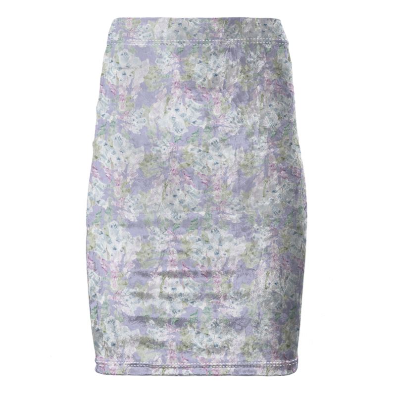 Pencil Skirt, Lilac, Khaki, Floral, Moonlight, Lilac Haze