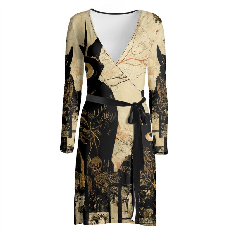 Gothic Victorian Black Forest Wrap Dress Foggy Day By Mystic And The Algorithms