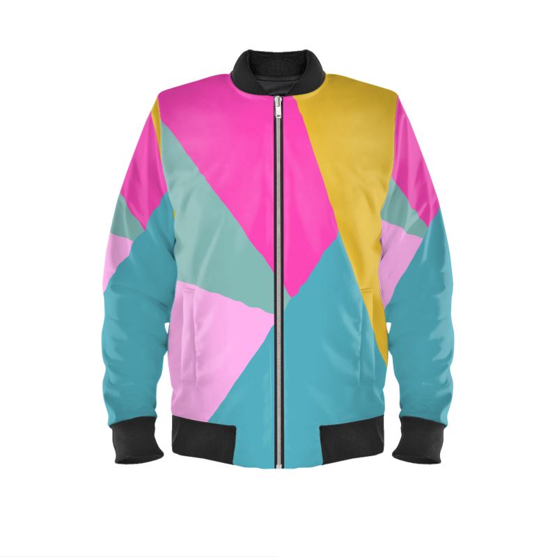 Mens Bomber Jacket Bright Color Block