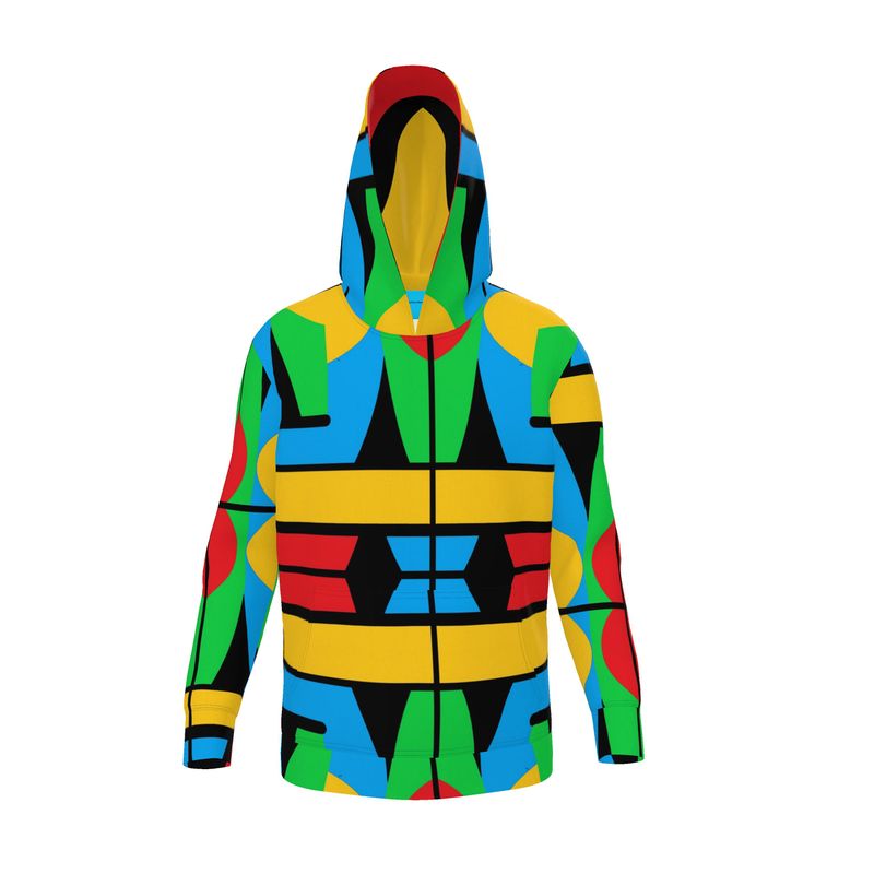 Men's Multi Color Block Abstract Geometric Zip Up Hoodie Jacket Hoodie