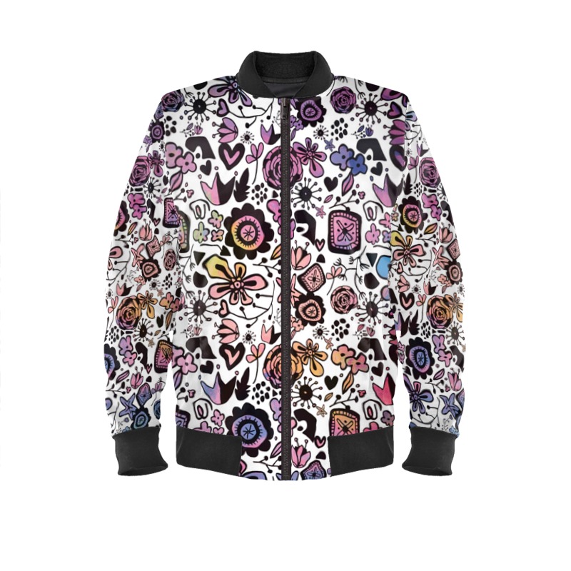 bomber jacket flowers
