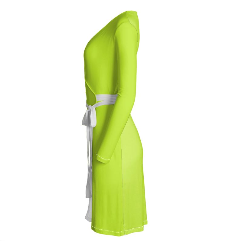 Elegant Long Sleeve Midi Wrap Dress Pear by Miadote