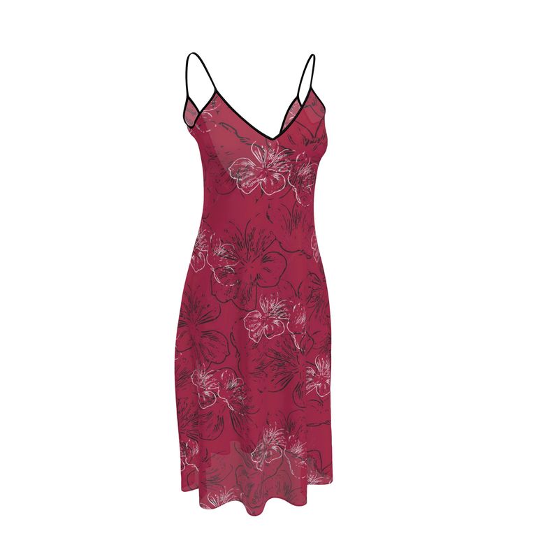 Geranium Viva Magenta Sleeveless Midi Dress
