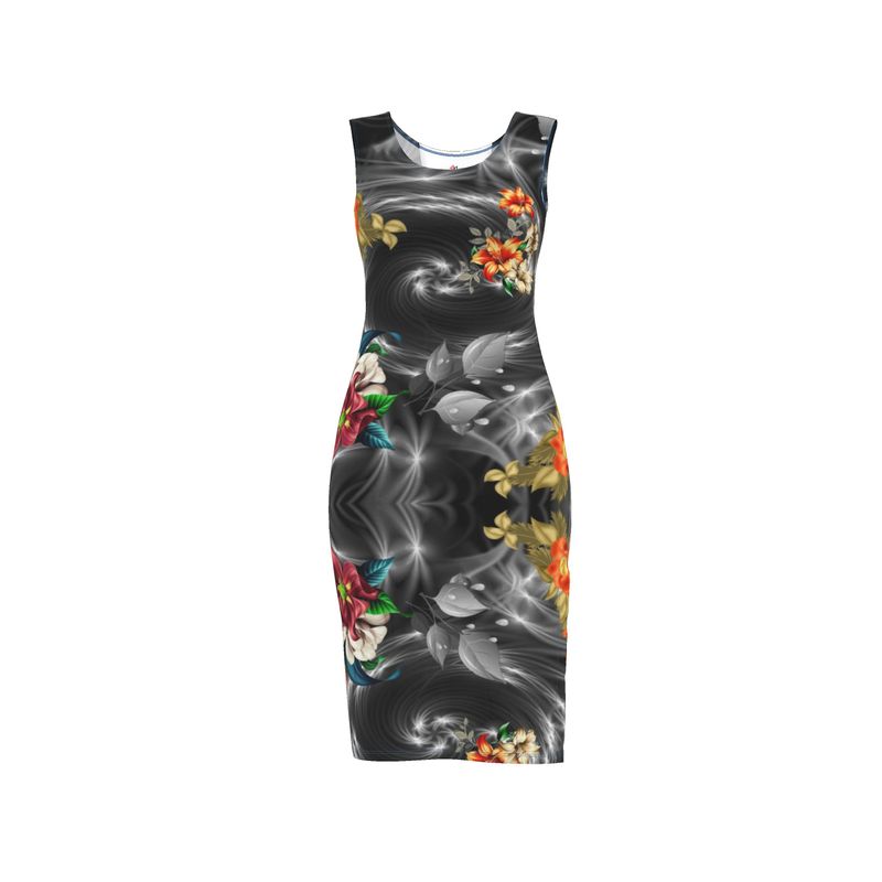 swirl bodycon dress Psychedelic Dress - Yellow Black Swirl Print Bodycon Mini