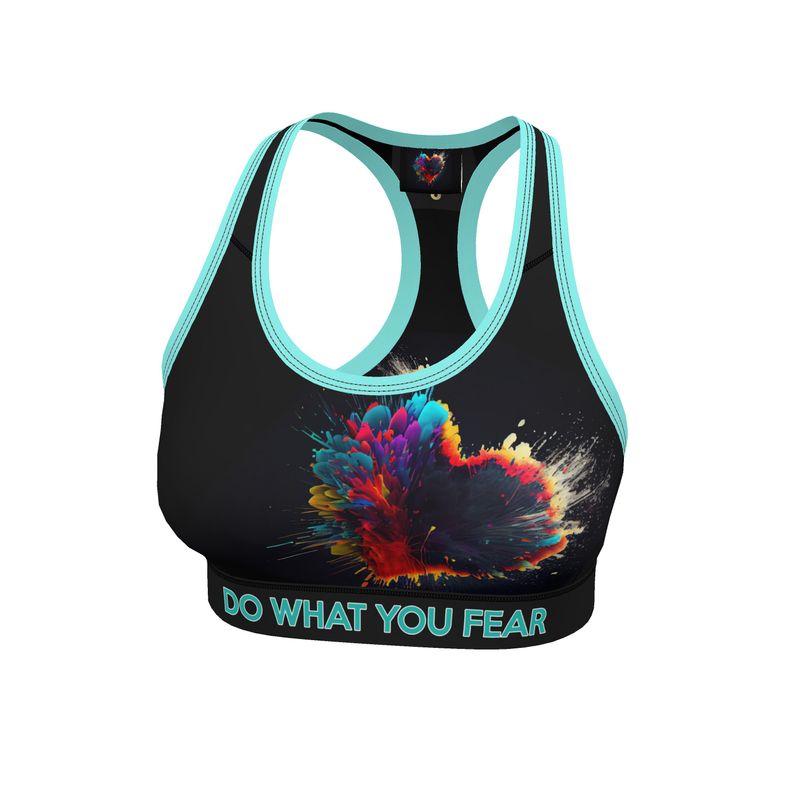 Colourful heart explosion Sports Bra