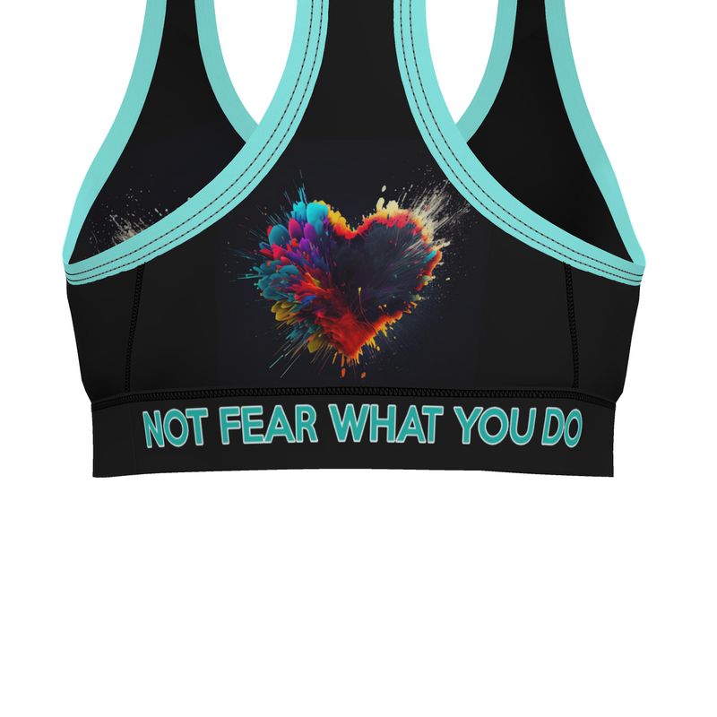 Colourful heart explosion Sports Bra