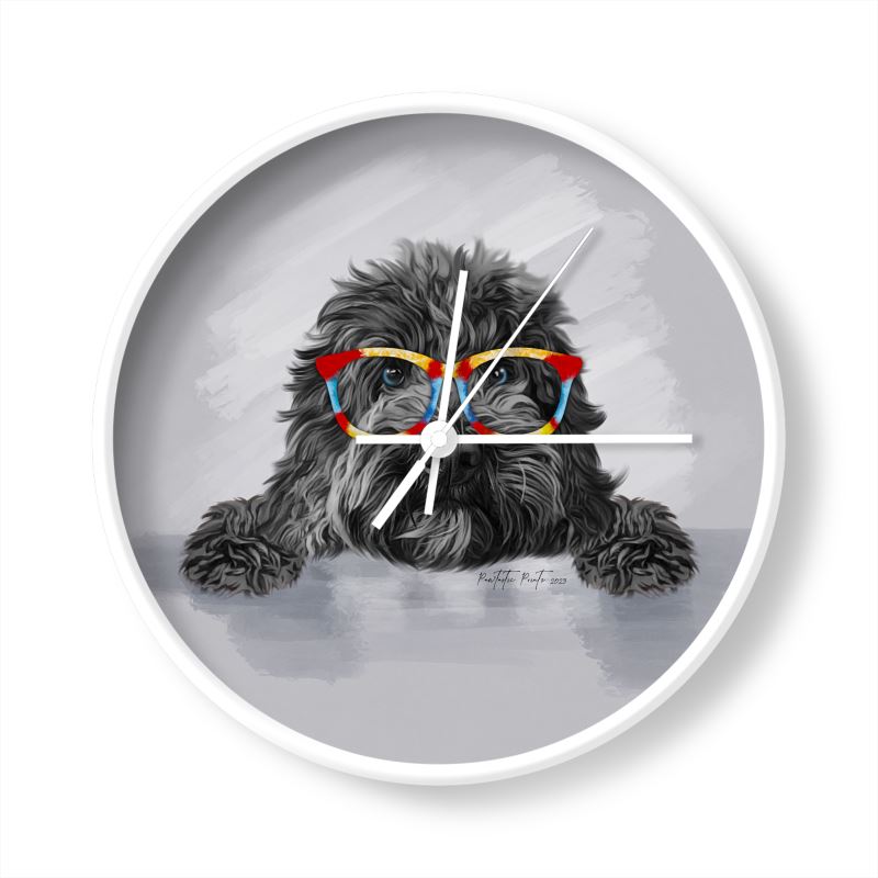 Funky Cockapoo(dark) wall clock