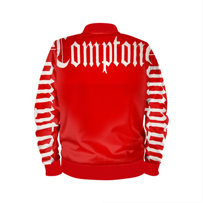 Red Compton Custom Velvet Bomber Jacket