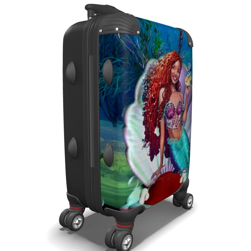Suitcase - Black Mermaid in shell