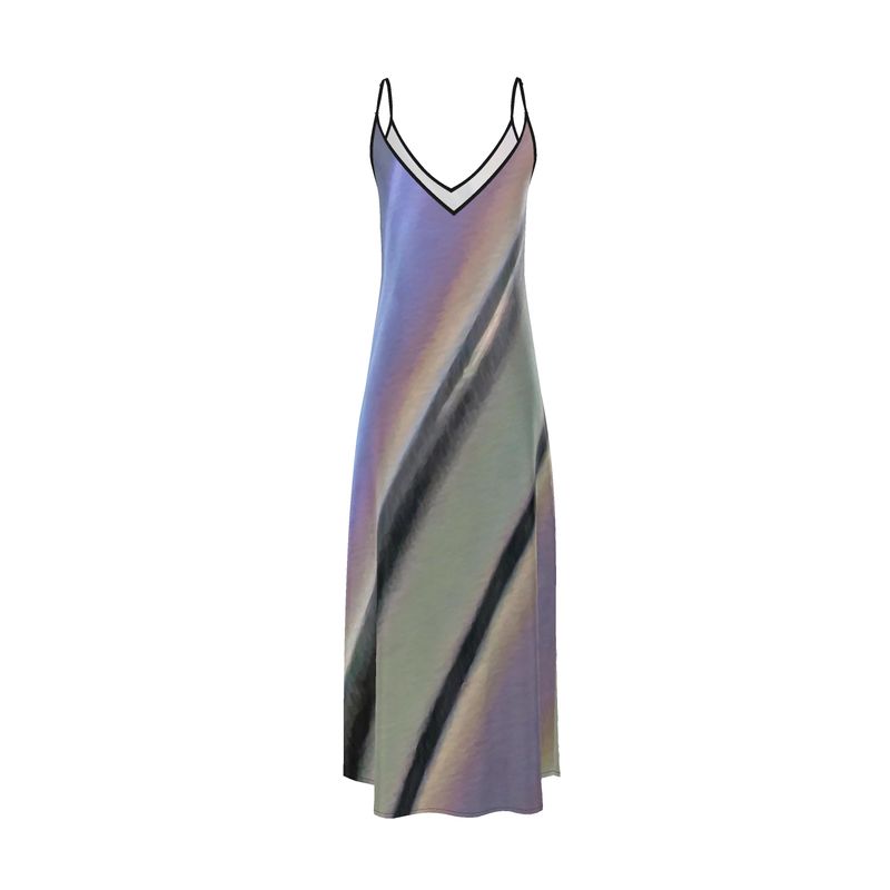 diagonal dress design Erica A-line Diagonal Neck Mesh Sheer Midi Dress
