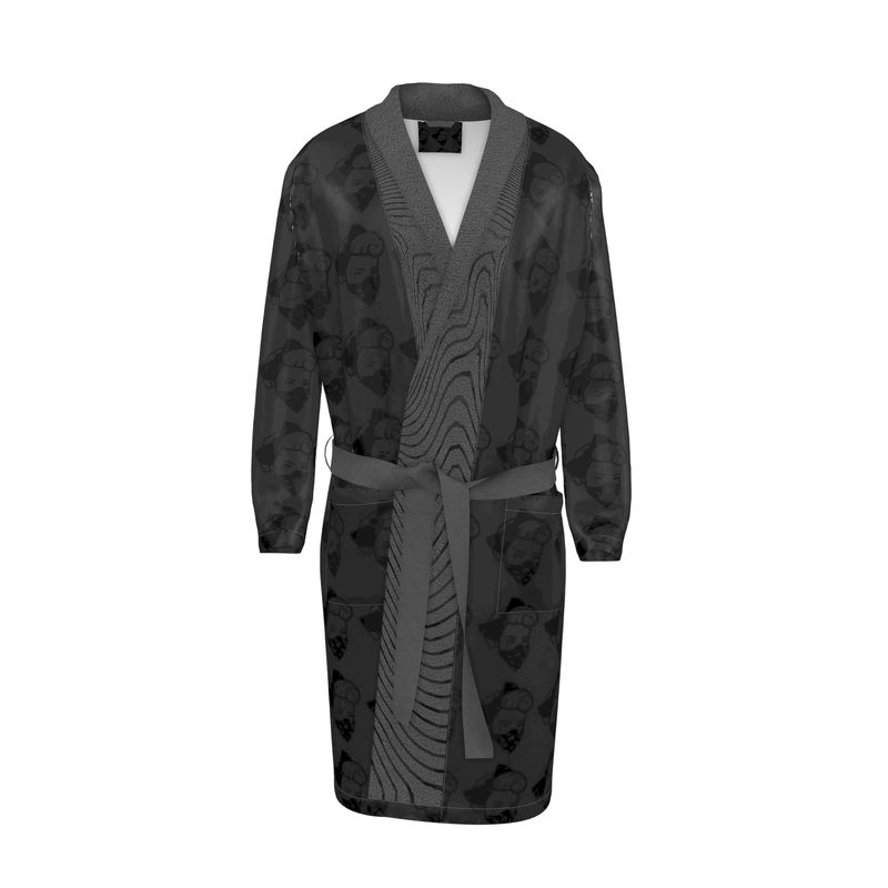 TDM Bandanna Velvet Custom Bath Robe -Black/Black
