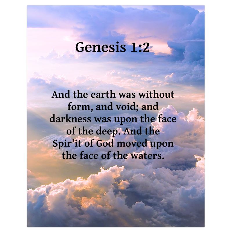 Bible Verse Genesis 1:2 Poster