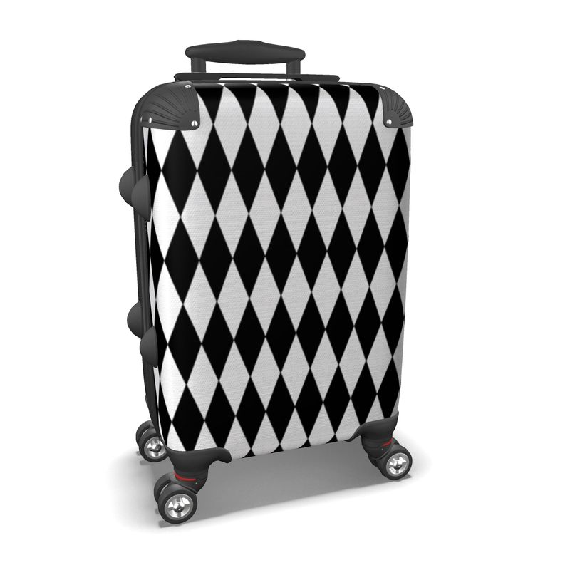 Suitcase Diamond Design Black And White