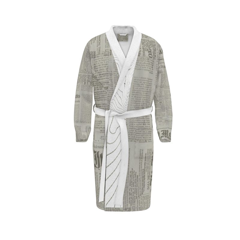 Grunge Newspaper Texture Dressing Gown