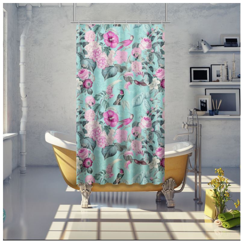 Hummingbirds In Tropical Paradise Shower Curtain