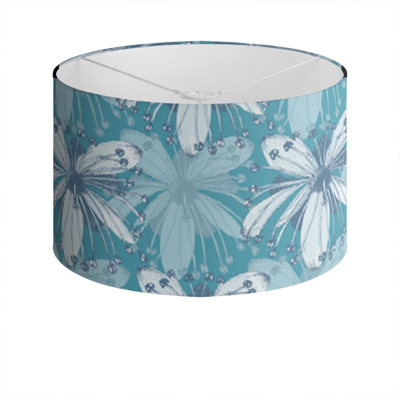 Drum Lamp Shade Lime Flower