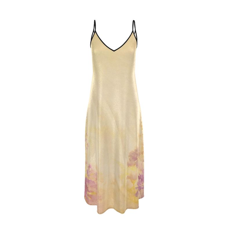 white christmas dresses Lace Panel Slip Maxi Dress – The Vintage Twin main image 0