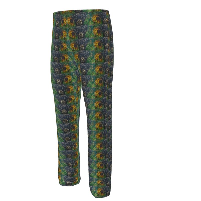 Mens Pyjama Bottoms, Black Labrador Retriever in Grass