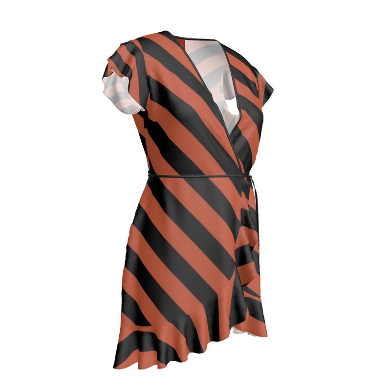open lace back dress Black and Burnt Orange Lace Flocking Dress 1545