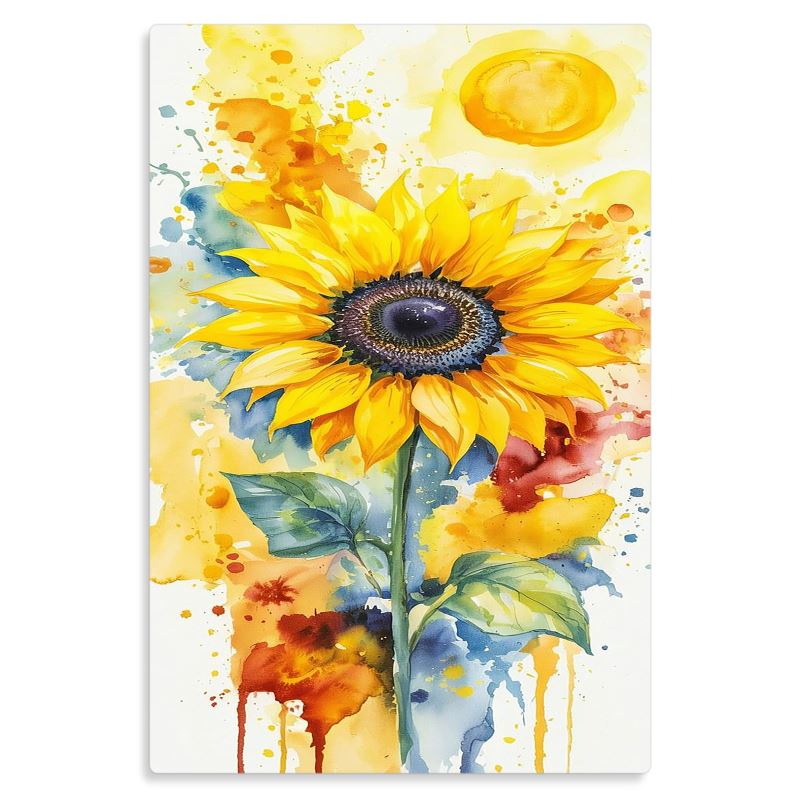 Sunburst Bloom Sunglasses by Drip Creations Sunburst Bloom: Watercolor Sunflower ?? main image 2
