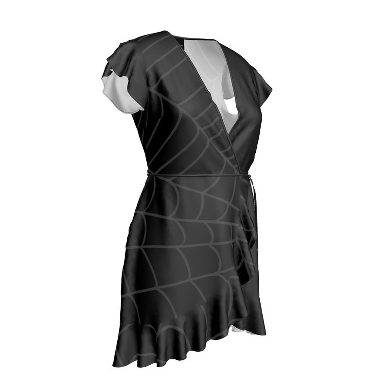 black spider web dress Spiderweb Swing Dress with Pockets in Black Medium