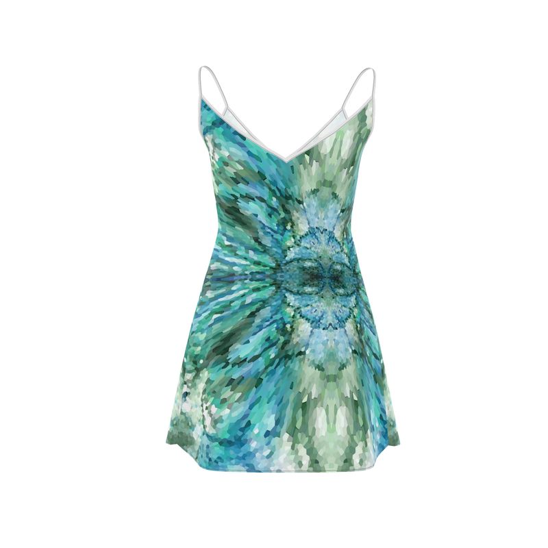 emerald green slip dress mini Ji Art – Kaleidoscope Series style:Long Dresses