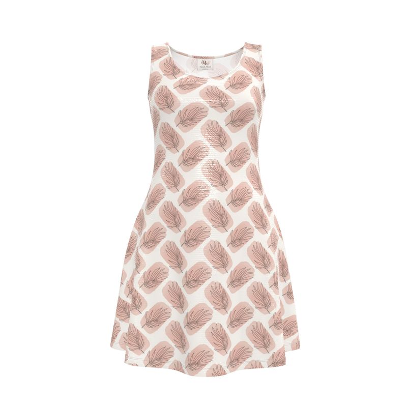 blush pink skater dress Blush Pink Skater Dress - Plunge Skater Dress - Bow Skater Dress