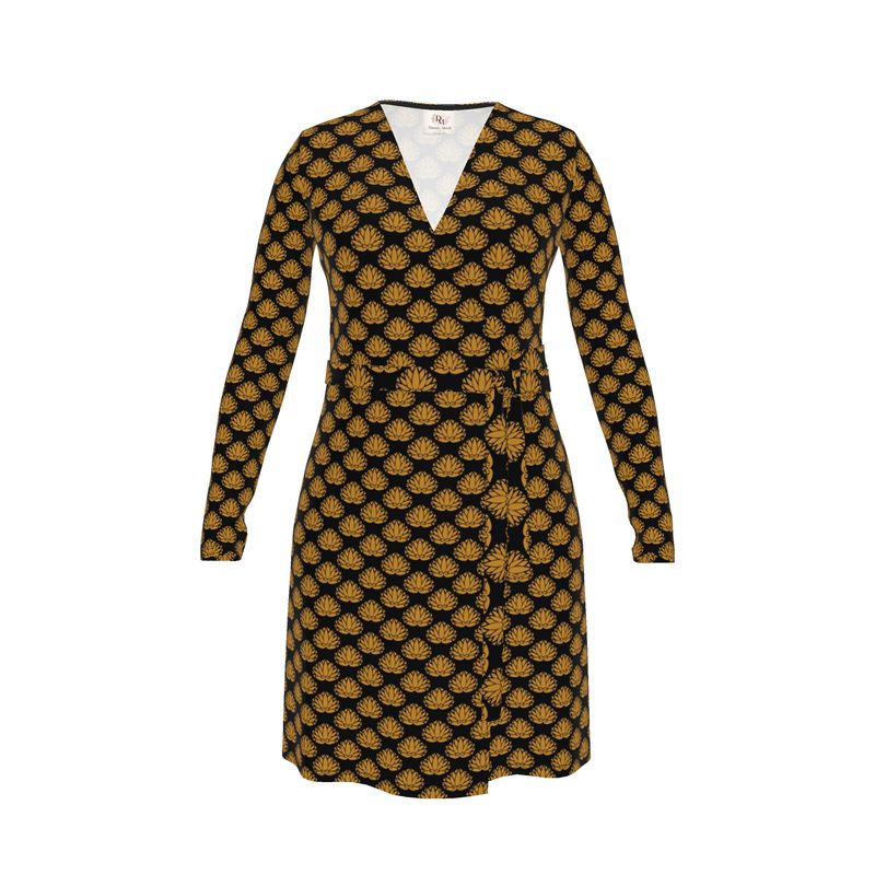 black and gold art deco dress Black + Gold Art Deco Beaded Flapper Dress