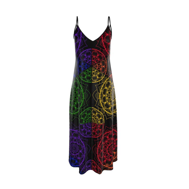 rainbow slip dress Truly Me creating a soft and dreamy effect rainbow mandala Slip Dress