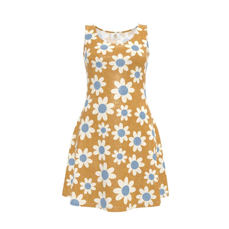 retro skater dress Copenhagen Abstract Retro Print Mini Skater Dress