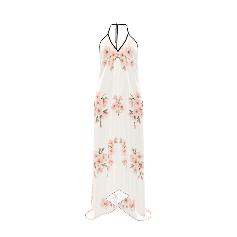 spring backless dress Halterneck stretchy maxi Cowl neckline inexpensive wedding dresses Katie Holmes Olay Beauty Size:XS 6