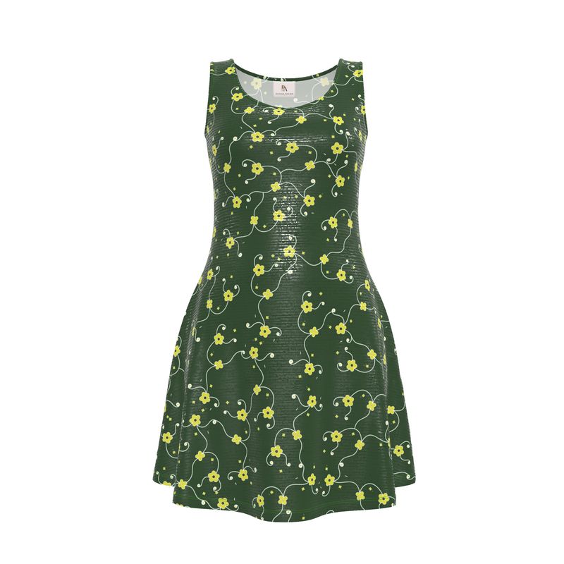 green floral skater dress floral embroidered midi dress