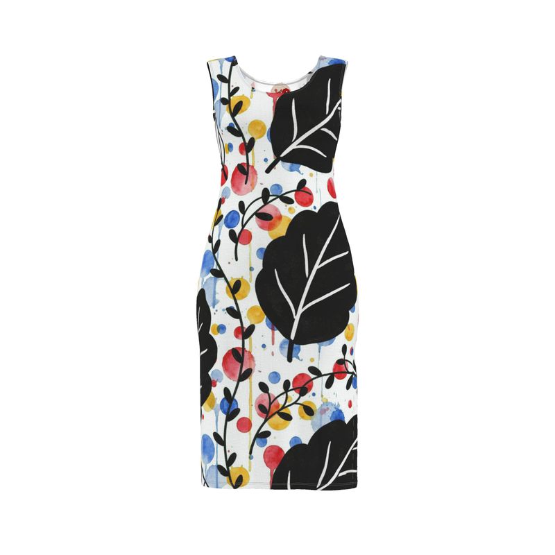 Abstract Foliage Bodycon Dress