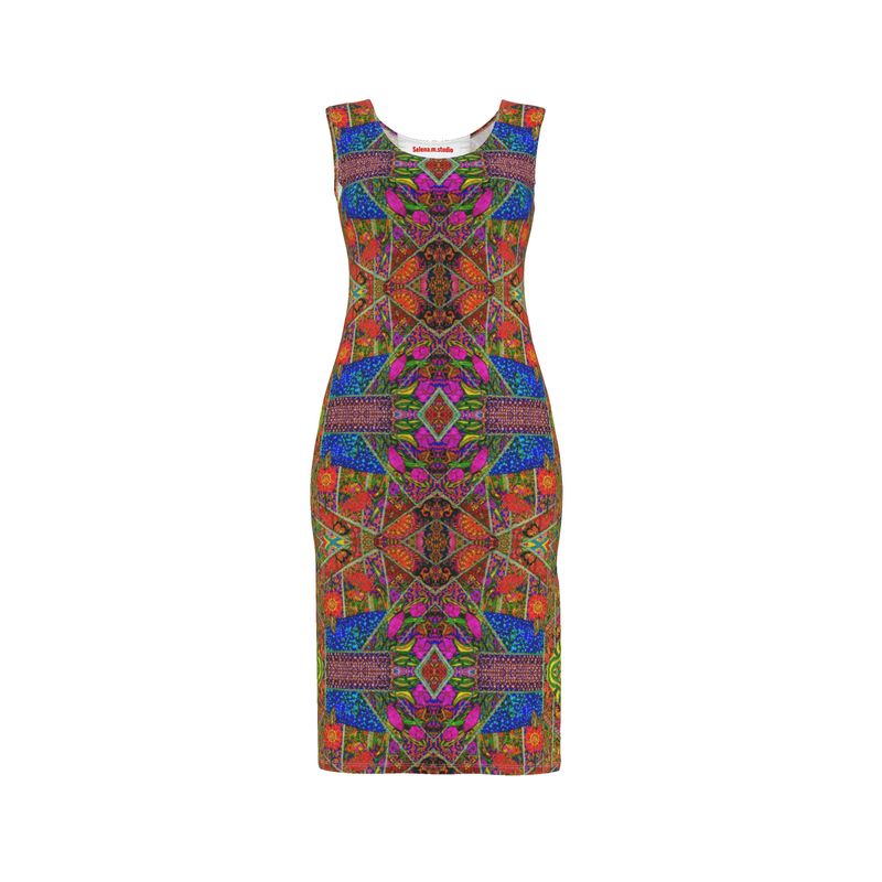 bodycon graphic dress SHEIN SXY Long Bodycon Stretch Dress XS Abstract Halloween Orange Graphic  Print