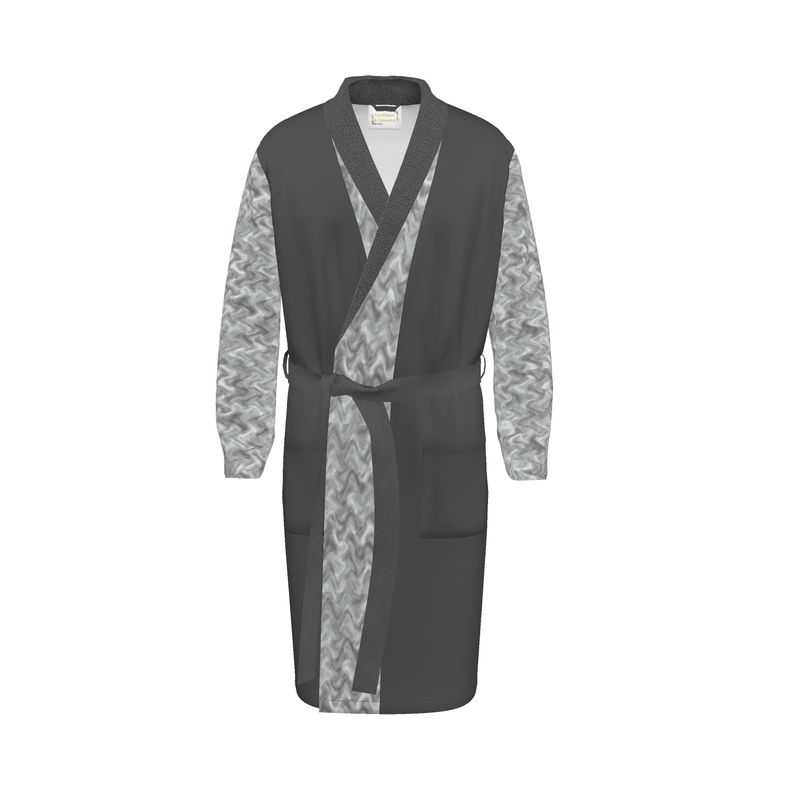 grey and white dressing gown Marble womens towelling dressing gown
