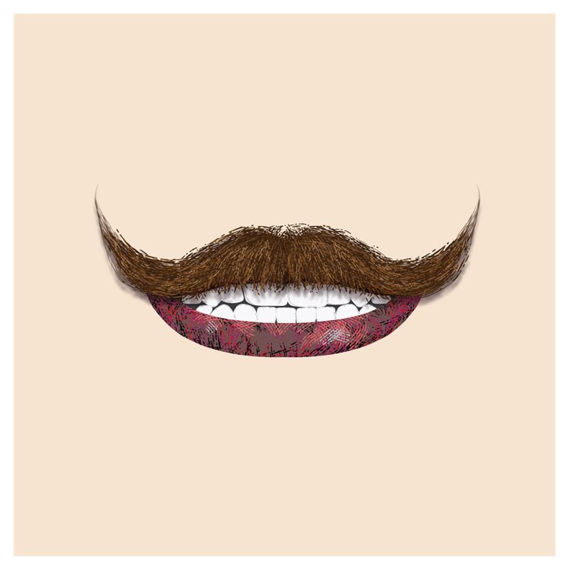 Mustache Masks Set of 4 Light skintone