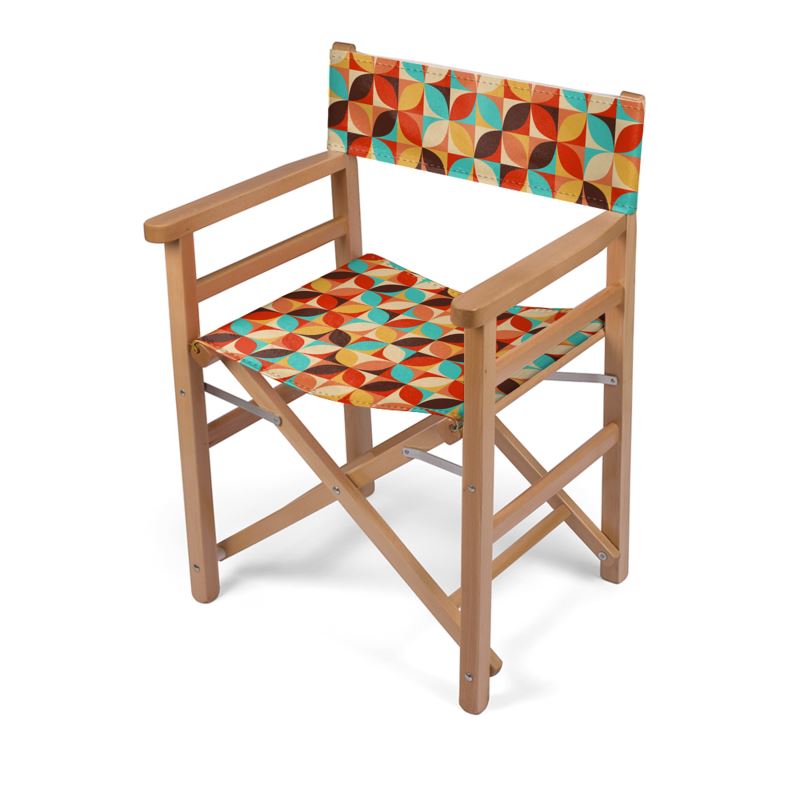 Director Chair Custom Name Print Colorful Pattern