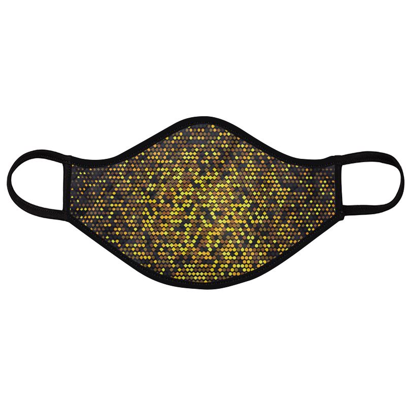 black and gold i face masks pack of 2