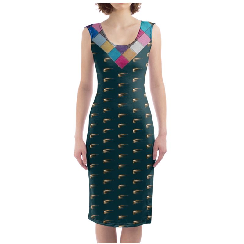 Designer top bodycon dress