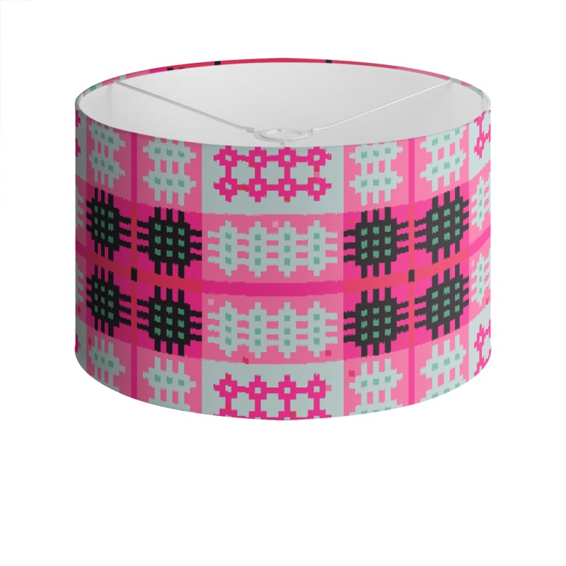 Pink And Grey Drum Lamp Shade