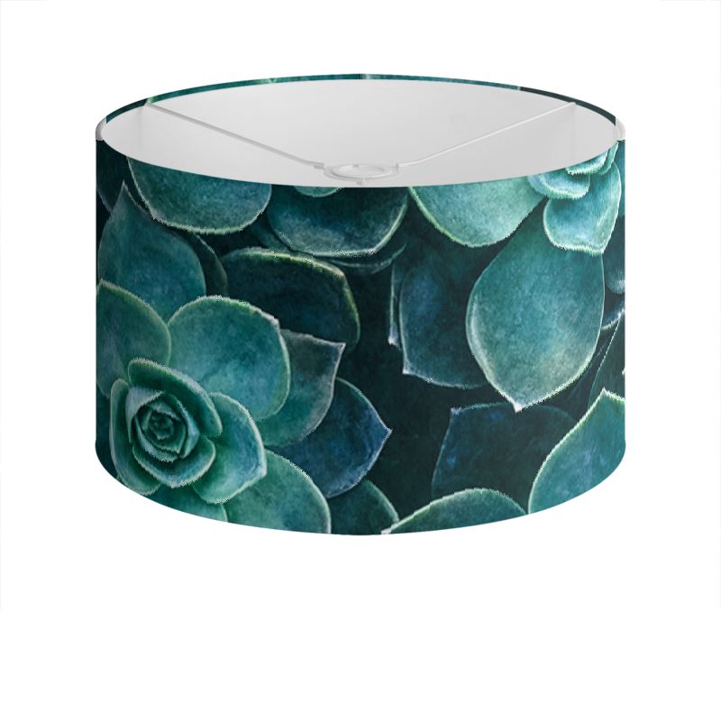 Echeveria Succulents Drum Lamp Shade