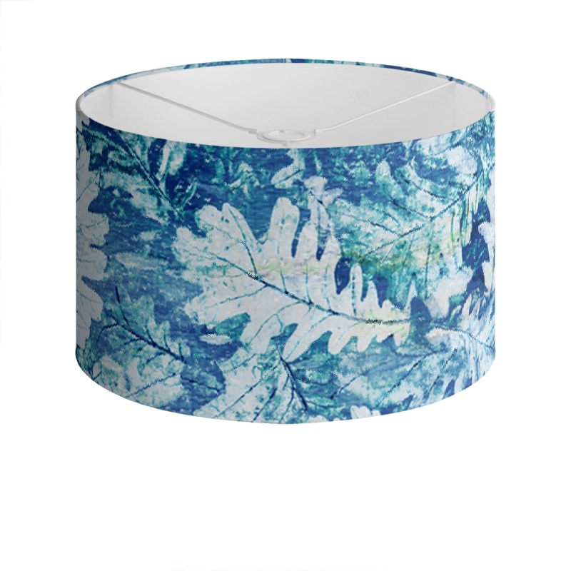 Forest Floor Aquamarine Drum Lamp Shade