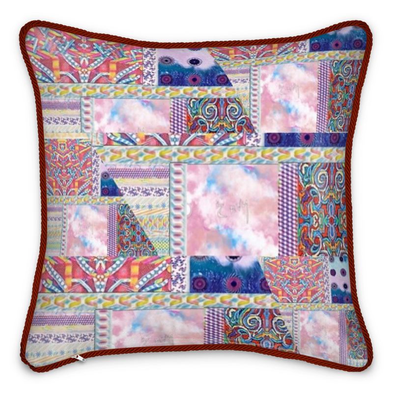 envy patch work silk cushion