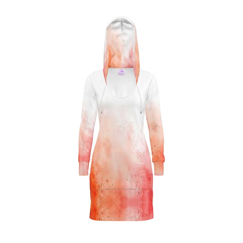 open lace back dress Cute Orange Fruit Pattern Print Pullover Hoodie Dress main image 1